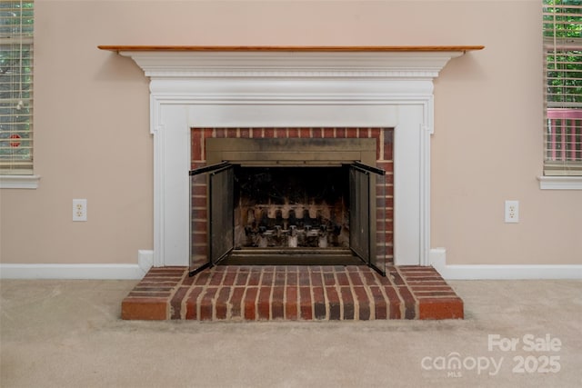 8002 Kingston Dr, Waxhaw, NC 28173 - detailed view of a fireplace and carpet flooring