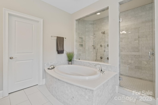 426 Kirkbride Ct, Fort Mill, SC 29715 - bathroom with tile patterned flooring, a shower stall, and a garden tub
