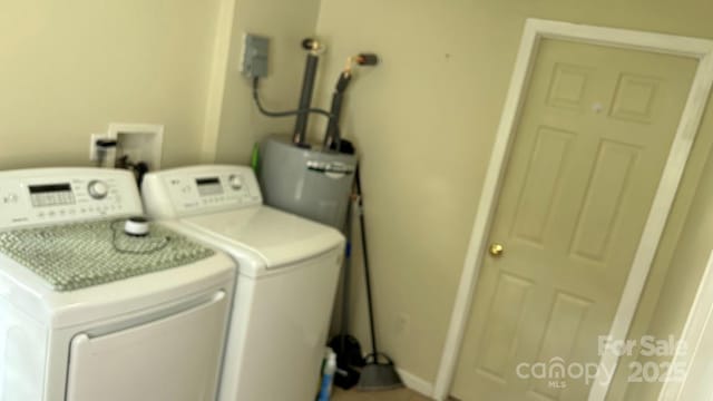 1010 Sprucewood St, Kannapolis, NC 28081 - laundry area featuring separate washer and dryer and water heater
