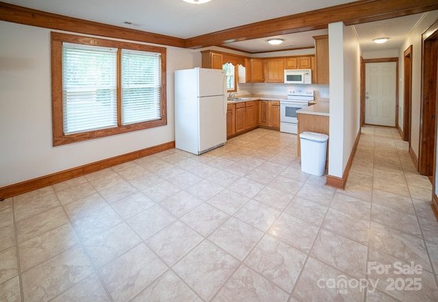 4879 Denton Chapel Rd, Morganton, NC 28655 - kitchen with white appliances and light countertops