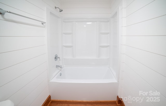 4879 Denton Chapel Rd, Morganton, NC 28655 - full bathroom with shower / bath combination and wood finished floors