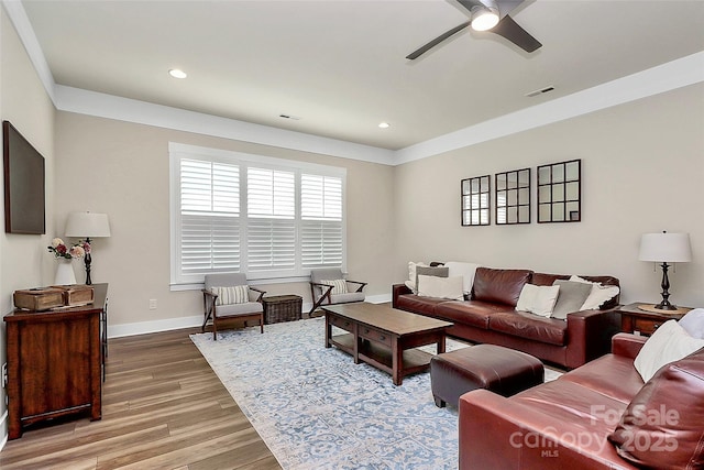 5129 Whitman Ave, Matthews, NC 28105 - living area with light wood-style floors, ceiling fan, and recessed lighting