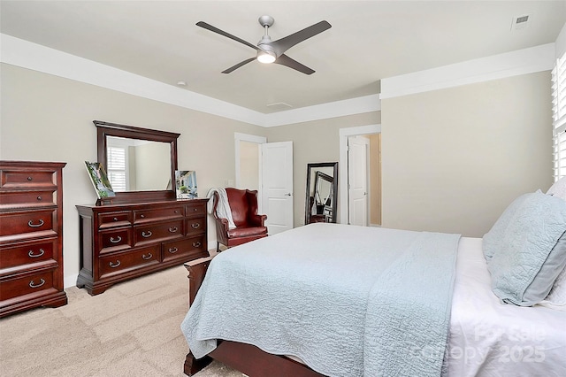 5129 Whitman Ave, Matthews, NC 28105 - bedroom featuring light colored carpet, multiple windows, and ceiling fan