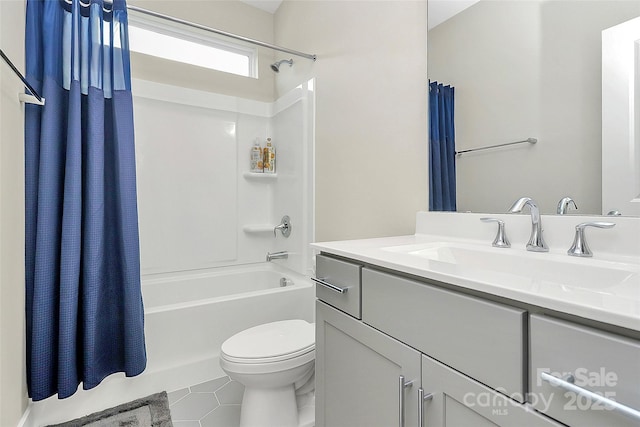 5129 Whitman Ave, Matthews, NC 28105 - full bath with shower / tub combo, vanity, and tile patterned flooring