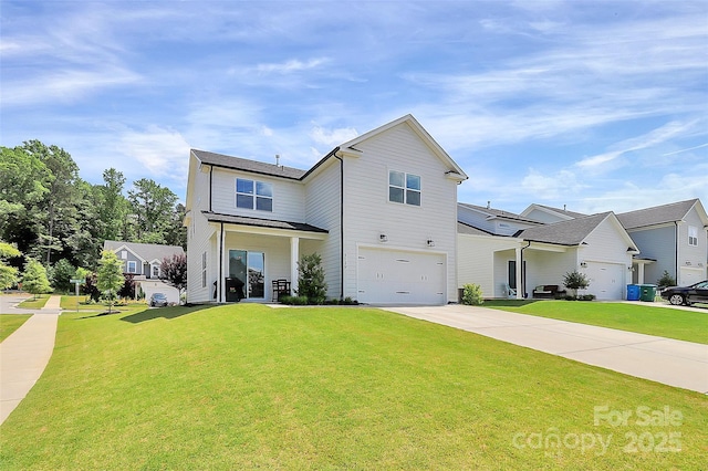 5129 Whitman Ave, Matthews, NC 28105 - traditional home with concrete driveway, a garage, and a front lawn