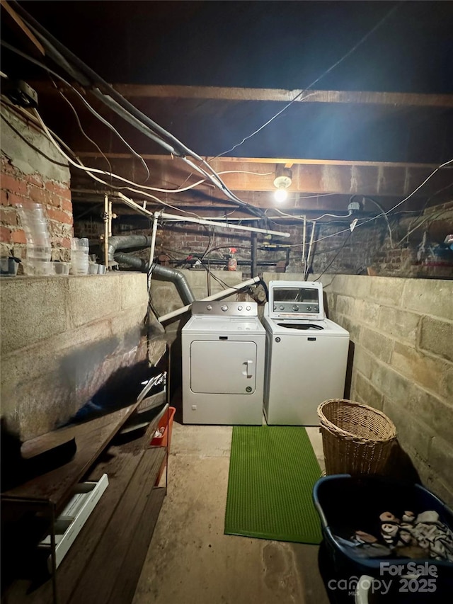 300 Blackmon St S, Bethune, SC 29009 - unfinished basement with washer and clothes dryer