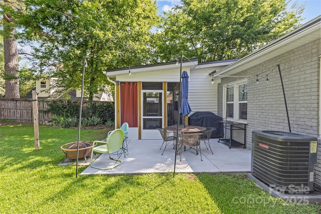 3035 Florida Ave, Charlotte, NC 28205 - view of patio / terrace with a fire pit, a sunroom, and area for grilling