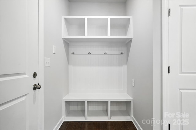 125 Cedar Knoll Cir, Pineville, NC 28134 - mudroom featuring baseboards and dark wood finished floors