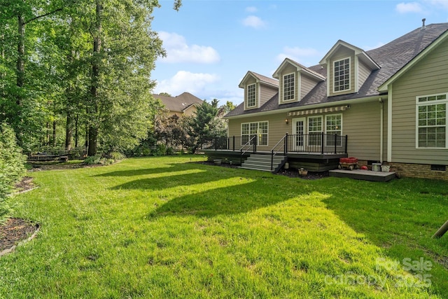 1812 Mill Chase Ln, Waxhaw, NC 28173 - rear view of property featuring a lawn, a deck, and roof with shingles