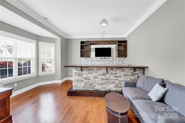 2275 Laurens Dr, Concord, NC 28027 - living area with crown molding and wood finished floors