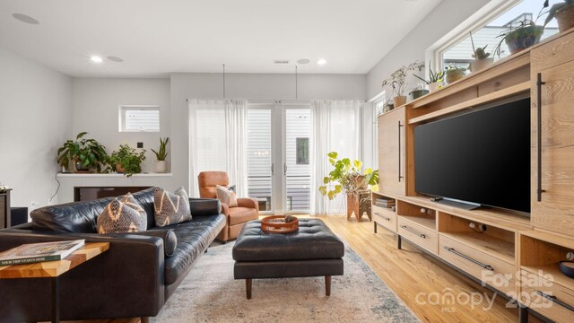 1011 Westbrook Dr Unit A, Charlotte, NC 28202 - living area featuring wood finished floors and recessed lighting