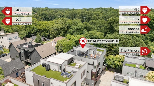 1011 Westbrook Dr Unit A, Charlotte, NC 28202 - aerial view of residential area