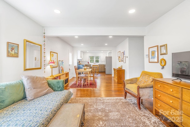 99 Little Oak St, Canton, NC 28716 - living area featuring light wood finished floors and recessed lighting