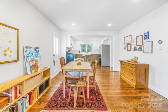 99 Little Oak St, Canton, NC 28716 - dining area featuring light wood-type flooring and recessed lighting