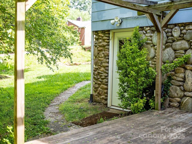 99 Little Oak St, Canton, NC 28716 - property entrance featuring stone siding