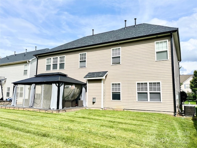 9792 Ravenscroft Ln NW, Concord, NC 28027 - back of house with a gazebo and a yard