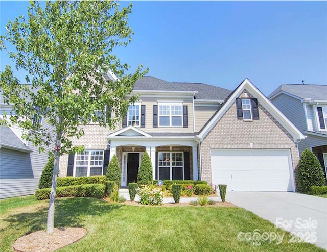 9792 Ravenscroft Ln NW, Concord, NC 28027 - view of front of property featuring concrete driveway, brick siding, and a front yard