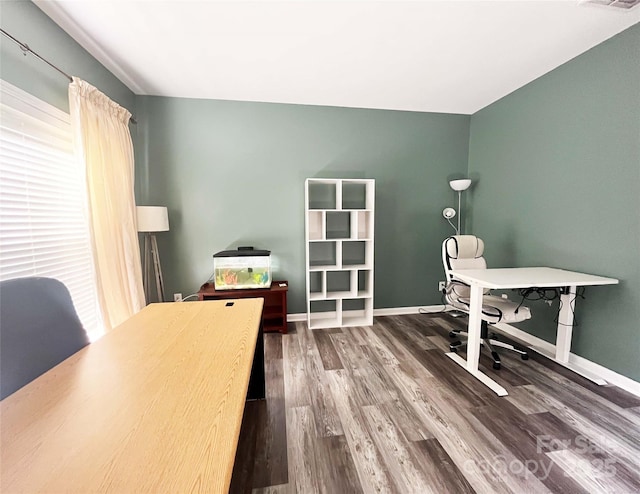 9792 Ravenscroft Ln NW, Concord, NC 28027 - office area with wood finished floors and baseboards