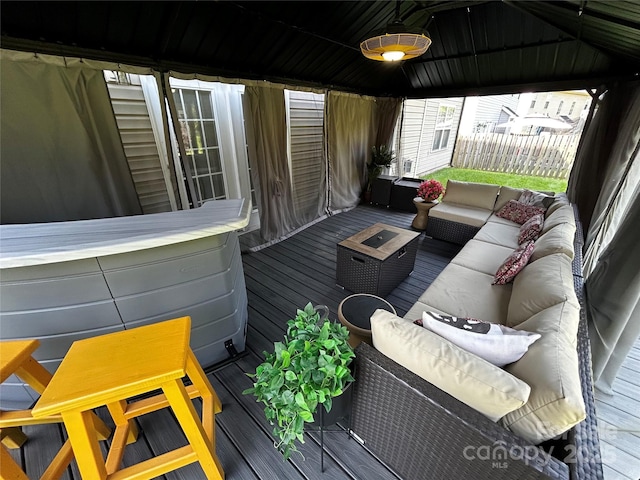 9792 Ravenscroft Ln NW, Concord, NC 28027 - wooden deck featuring an outdoor living space