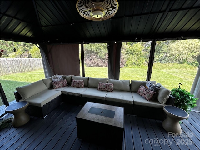 9792 Ravenscroft Ln NW, Concord, NC 28027 - wooden deck with an outdoor living space