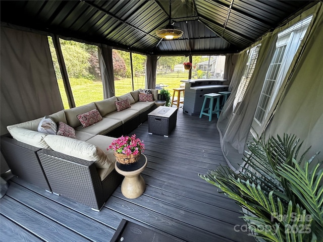 9792 Ravenscroft Ln NW, Concord, NC 28027 - sunroom featuring outdoor lounge area and vaulted ceiling