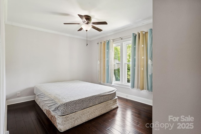 152 Lantana Dr, Sylva, NC 28779 - bedroom with dark wood-style floors, ornamental molding, and ceiling fan