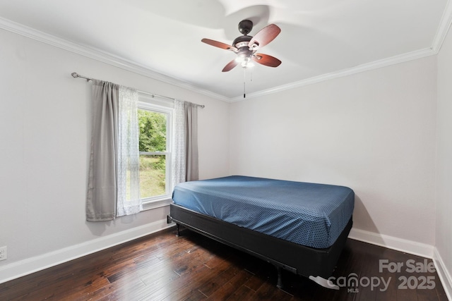 152 Lantana Dr, Sylva, NC 28779 - bedroom with crown molding, wood-type flooring, and a ceiling fan