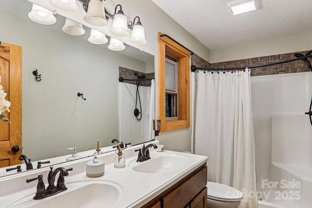 2171 Black Rock Rd, Cherokee, NC 28719 - bathroom with double vanity and shower / bath combination with curtain