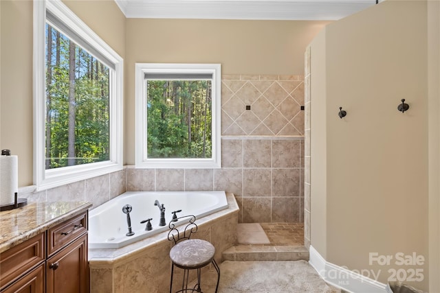 168 Blue Ridge Trl, Mooresville, NC 28117 - bathroom with a garden tub and vanity
