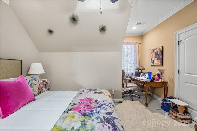 168 Blue Ridge Trl, Mooresville, NC 28117 - carpeted bedroom featuring recessed lighting, a ceiling fan, and ornamental molding