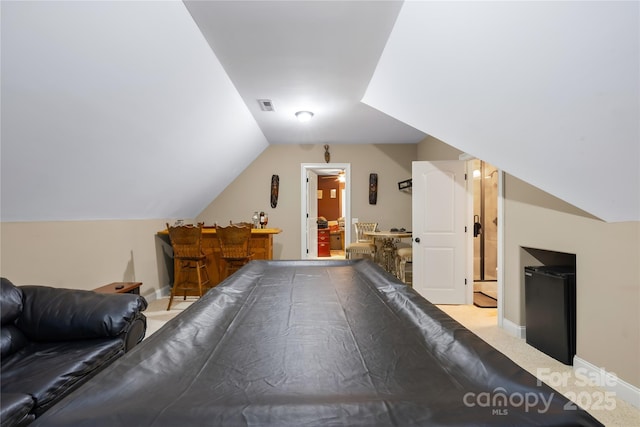 168 Blue Ridge Trl, Mooresville, NC 28117 - game room with vaulted ceiling and carpet floors