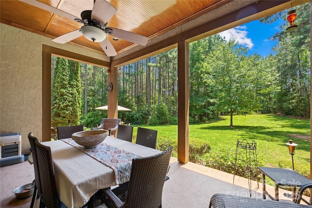 168 Blue Ridge Trl, Mooresville, NC 28117 - view of patio / terrace with ceiling fan and outdoor dining space