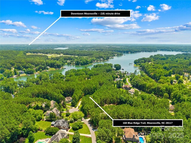 168 Blue Ridge Trl, Mooresville, NC 28117 - view of property location with a large body of water and property boundaries highlighted