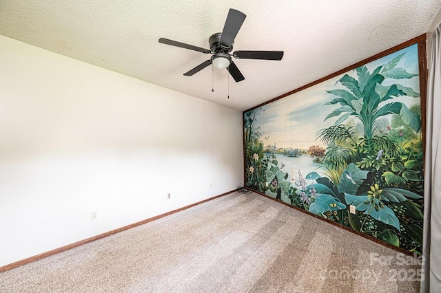 4275 Herman Sipe Rd, Conover, NC 28613 - empty room featuring carpet floors, a ceiling fan, and a textured ceiling