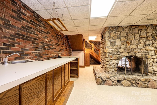 4275 Herman Sipe Rd, Conover, NC 28613 - wine room with a paneled ceiling and bar area