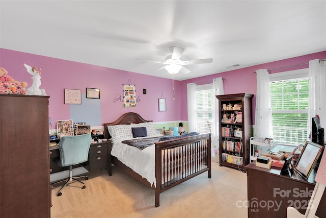 1636 Ridge Haven Rd, Waxhaw, NC 28173 - carpeted bedroom featuring an office area and a ceiling fan