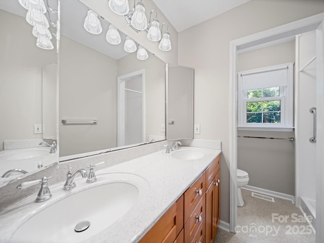 2020 Dawnshire Dr, Gastonia, NC 28054 - bathroom featuring double vanity and a shower