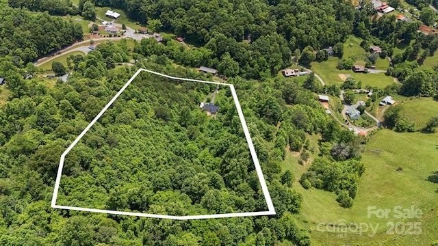 311 Flynn Br, Madison, NC 28753 - aerial view of property's location featuring property parcel outlined and a heavily wooded area