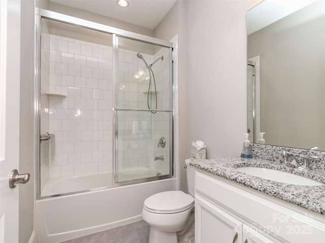 1011 Golden Bell Dr, Waxhaw, NC 28173 - bathroom featuring vanity, bath / shower combo with glass door, and tile patterned floors