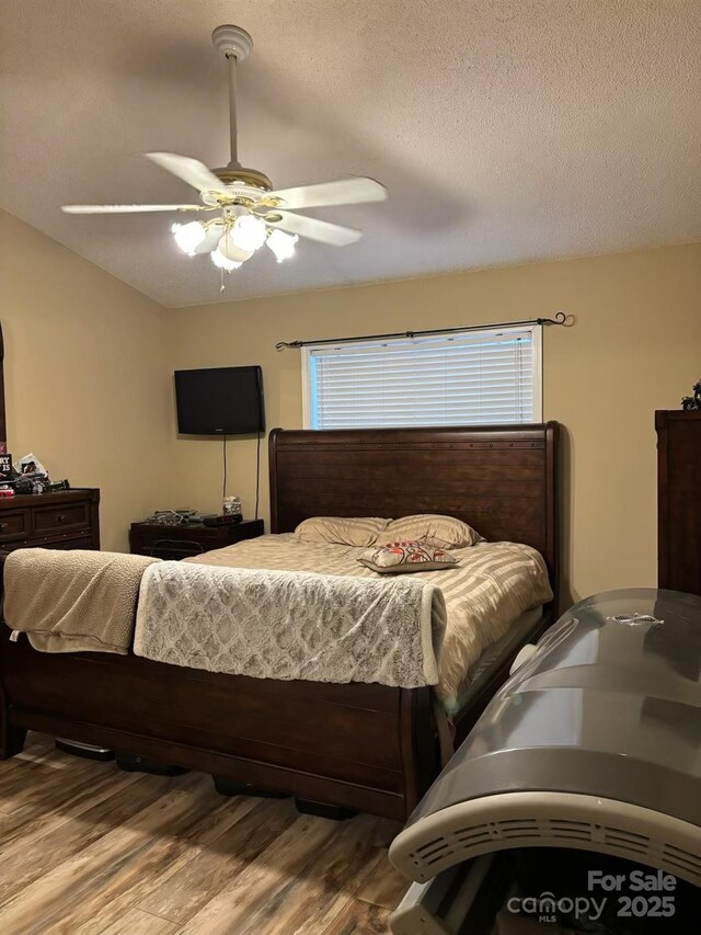 1920 Waldeck Ct, Mount Pleasant, NC 28124 - bedroom featuring wood finished floors, ceiling fan, and a textured ceiling