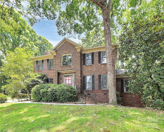 3730 Monique Ln, Charlotte, NC 28210 - colonial home featuring a front lawn and brick siding