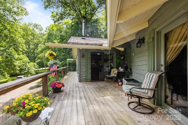 13884 Cruso Rd, Canton, NC 28716 - view of wooden deck