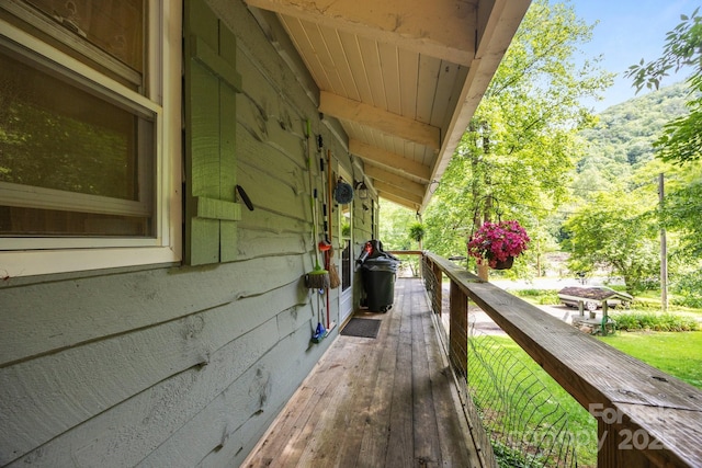 13884 Cruso Rd, Canton, NC 28716 - wooden terrace featuring area for grilling