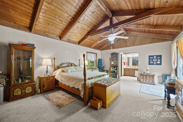 13884 Cruso Rd, Canton, NC 28716 - carpeted bedroom featuring wood ceiling and ceiling fan