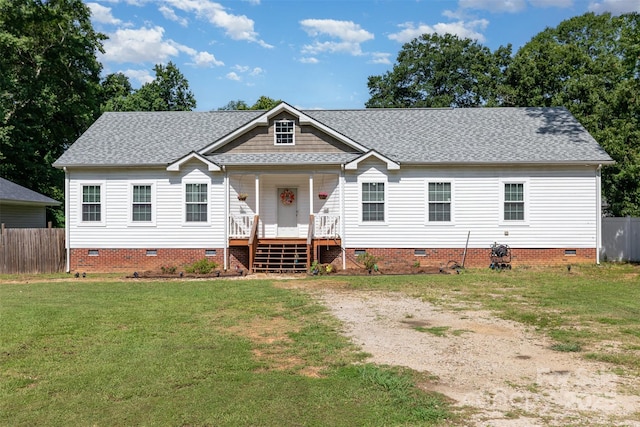 1593 Bloomfield Rd, Rock Hill, SC 29732 - view of front of house featuring crawl space, a shingled roof, and a porch