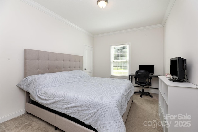 1593 Bloomfield Rd, Rock Hill, SC 29732 - bedroom featuring light carpet, crown molding, and a desk