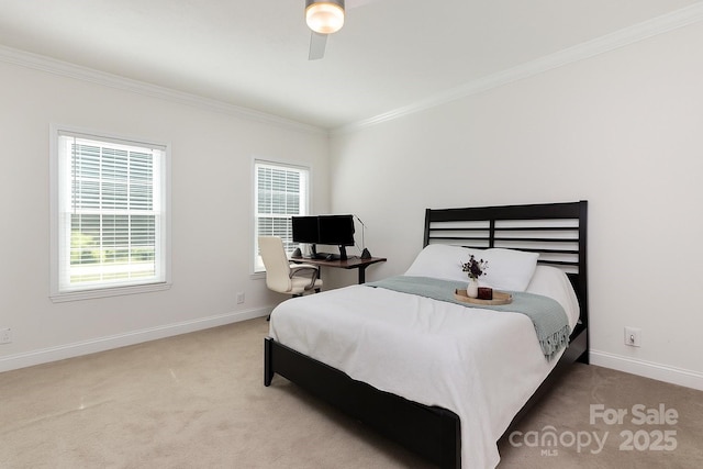 1593 Bloomfield Rd, Rock Hill, SC 29732 - bedroom featuring carpet floors, ornamental molding, and a ceiling fan