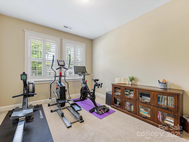 612 Ideal Way, Charlotte, NC 28203 - exercise room featuring carpet and baseboards