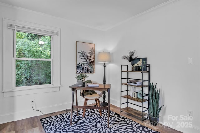 2222 19th Ave NE, Hickory, NC 28601 - office area with wood finished floors and ornamental molding