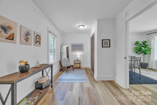 2222 19th Ave NE, Hickory, NC 28601 - hallway with light wood finished floors and crown molding
